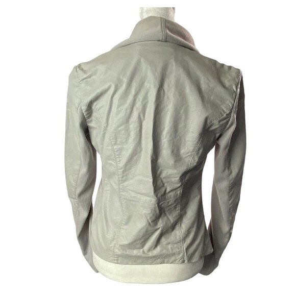 BLANK NYC Private Practice Faux Leather Moto Jacket Asymmetric Gray XS 4-2 - Picture 4 of 16